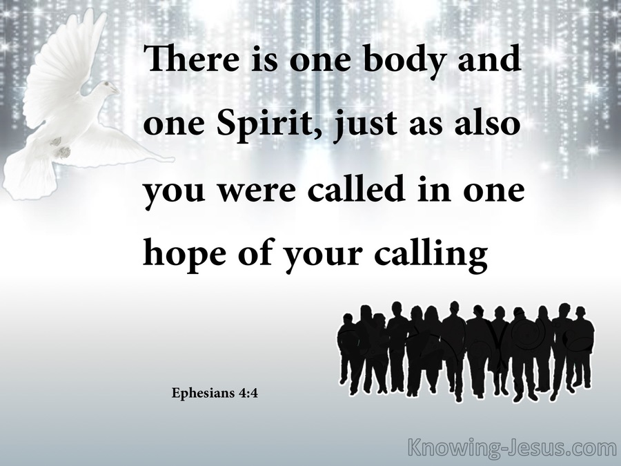 Ephesians 4:4 There Is One Body And One Spirit (white)